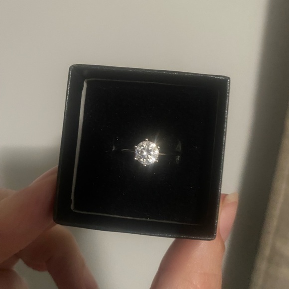 Classic Solitaire Engagement Ring in Silver with CZ Stone - Picture 5 of 5